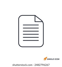 Document icon vector illustration. Document symbol isolated on white background.
