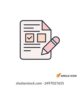 Document icon vector illustration. Document symbol isolated on white background