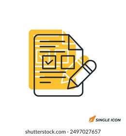 Icono de documento Ilustración vectorial. Símbolo del documento aislado en el fondo blanco