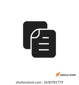 Ilustración vectorial del icono del documento. Símbolo del documento aislado en el fondo blanco