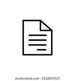 Document icon. Document vector icon isolated design. Paper document icon. Edit document symbol. Vector illustration