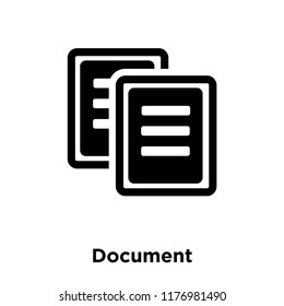 Document icon vector isolated on white background, logo concept of Document sign on transparent background, filled black symbol