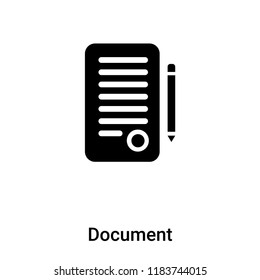 Document icon vector isolated on white background, logo concept of Document sign on transparent background, filled black symbol
