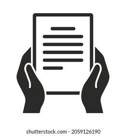 Document icon. Vector icon isolated on white background.