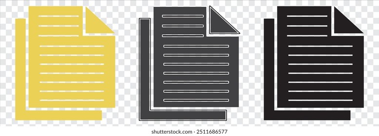 Document icon. Vector icon isolated on white background. EPS 10.