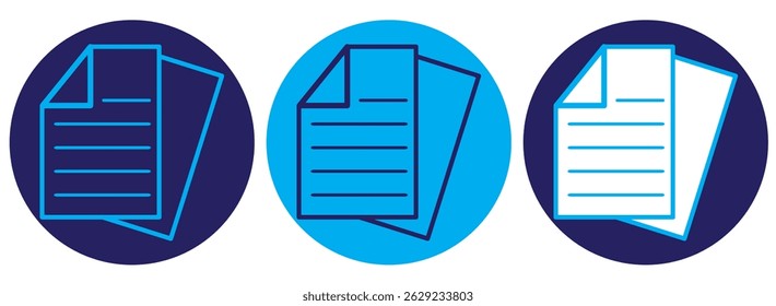 Document icon vector isolated on white background. Paper icon. File Icon