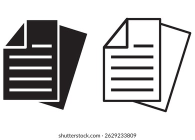Document icon vector isolated on white background. Paper icon. File Icon