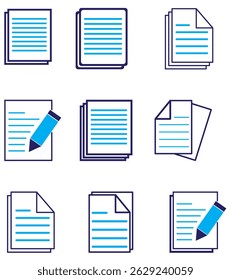 Document icon vector isolated on white background. Paper icon. File Icon