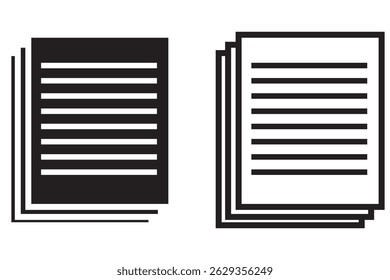 Document icon. Vector icon isolated on white background. 