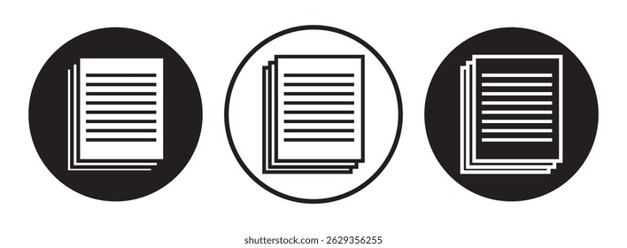 Document icon. Vector icon isolated on white background. 