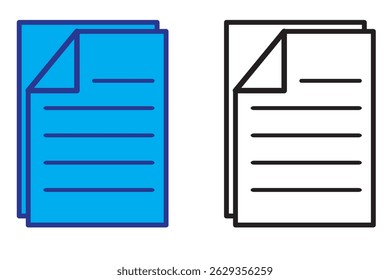 Document icon. Vector icon isolated on white background. 