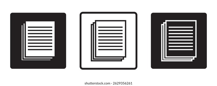 Document icon. Vector icon isolated on white background. 