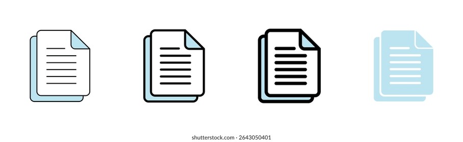 Document icon vector isolated on white background.