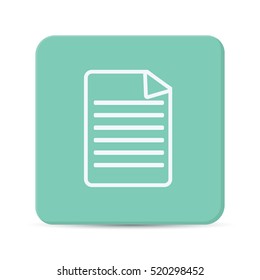 Document icon vector isolated on blue background, clipboard symbol for your design, logo, application