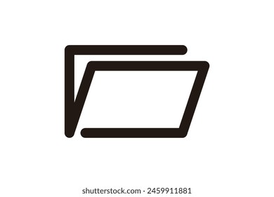 Document icon vector in line art style design concept template.
