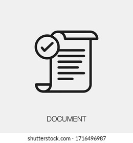 document icon vector. Linear style sign for mobile concept and web design. document symbol illustration. Pixel vector graphics - Vector.