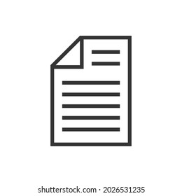 Document icon - vector. Paper icon isolated. Black document icon. Conceptual vector icon