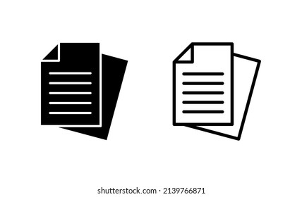 Document icon vector. Paper sign and symbol. File Icon