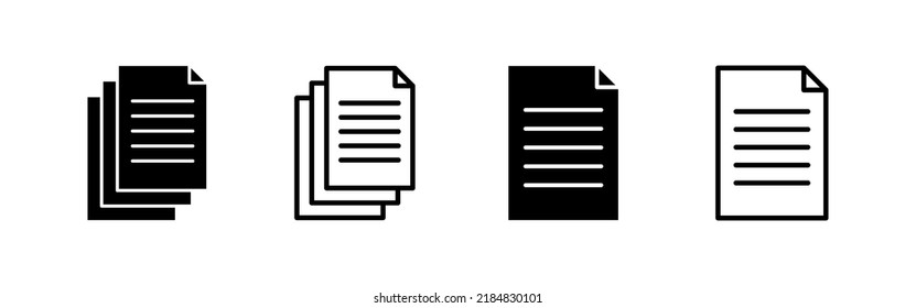 Document icon vector. Paper sign and symbol. File Icon