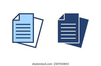 Document icon vector. Paper sign and symbol. File Icon