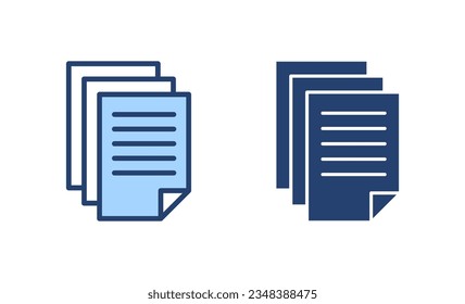 Vector de icono de documento. Signo y símbolo de papel. Icono de archivo