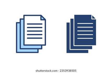 Document icon vector. Paper sign and symbol. File Icon
