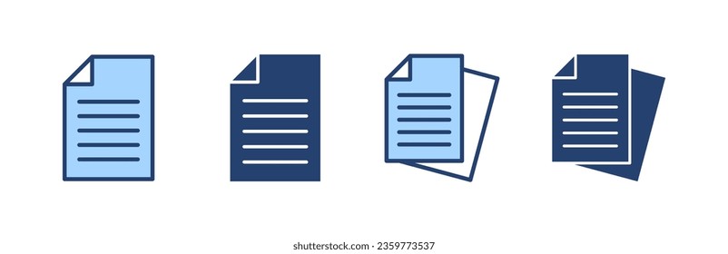 Vector de icono de documento. Signo y símbolo de papel. Icono de archivo