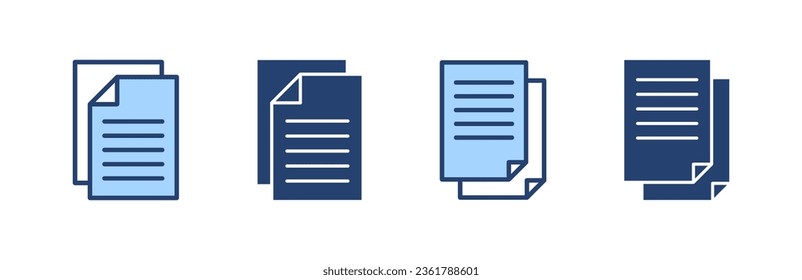 Document icon vector. Paper sign and symbol. File Icon