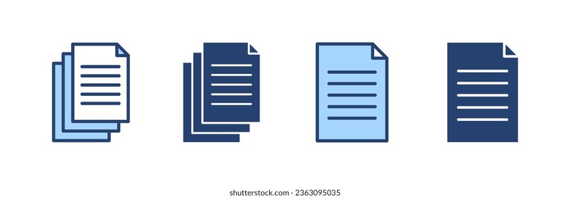 Document icon vector. Paper sign and symbol. File Icon