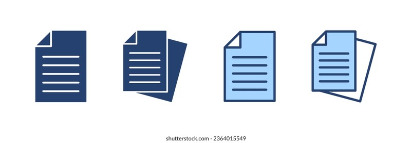 Vector de icono de documento. Signo y símbolo de papel. Icono de archivo