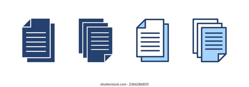 Document icon vector. Paper sign and symbol. File Icon