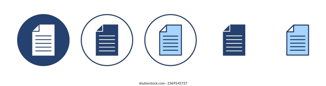Document icon vector. Paper sign and symbol. File Icon
