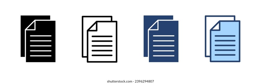 Document icon vector. Paper sign and symbol. File Icon