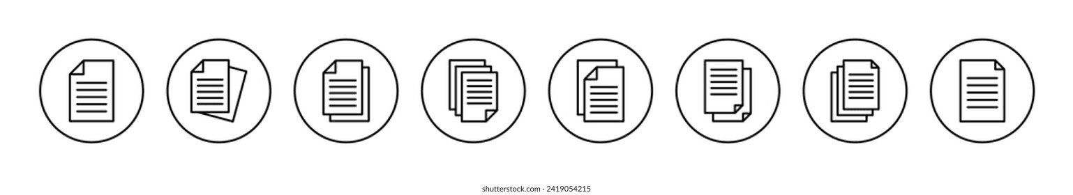Document icon vector. Paper sign and symbol. File Icon