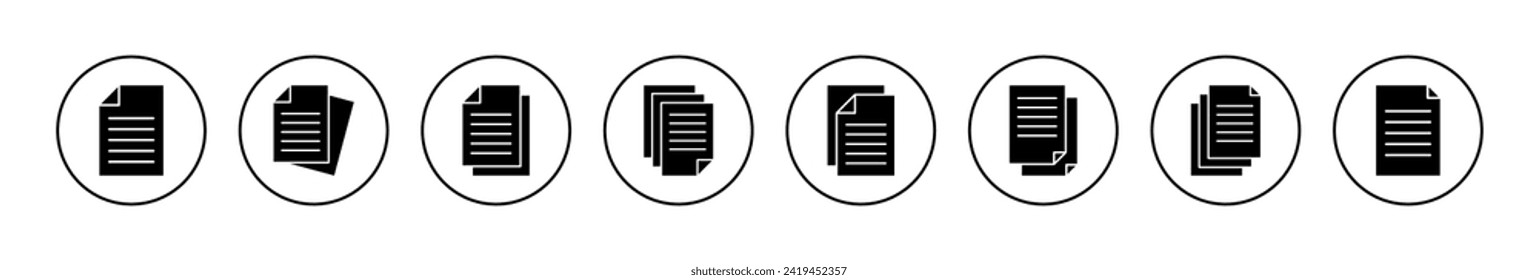 Document icon vector. Paper sign and symbol. File Icon