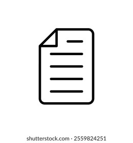 Document icon vector. Paper sign and symbol. File Icon