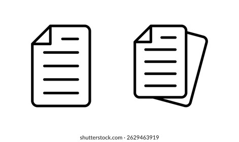 Document icon vector. Paper sign and symbol. File Icon