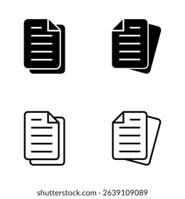 Document icon vector. Paper sign and symbol. File Icon