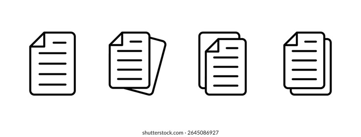Document icon vector. Paper sign and symbol. File Icon