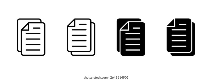 Document icon vector. Paper sign and symbol. File Icon