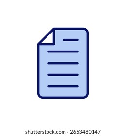 Vetor do ícone de documento. Sinal e símbolo de papel. Ícone de Arquivo