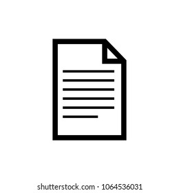 Document Icon vector. Simple flat symbol. Perfect Black pictogram illustration on white background.
