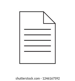 Document Icon vector. Simple flat symbol. Perfect Black pictogram illustration on white background.