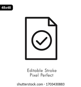 Document Icon vector. Simple flat symbol. Perfect Black pictogram illustration on white background. Check sign