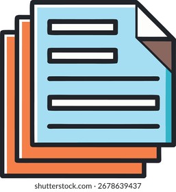 Document icon vector. Document icon. Stack of paper sheets. Vector Illustration