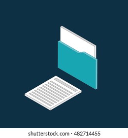 Document icon, vector symbol in flat, outline and isometric style