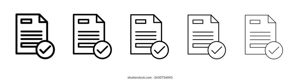 document icon vector thin outline style sign