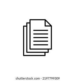 Document icon vector for web and mobile app. Paper sign and symbol. File Icon