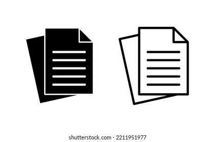 Document icon vector for web and mobile app. Paper sign and symbol. File Icon