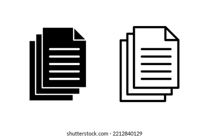 Document icon vector for web and mobile app. Paper sign and symbol. File Icon